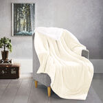 Cottage Flannel Sherpa Throw White image number 4