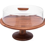 Billi Acacia Wood Cake Dome With Stand image number 1