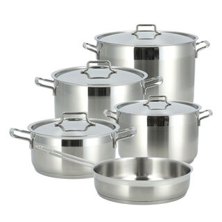 9 Piece Cookware Set With Stainless Steel Lid
