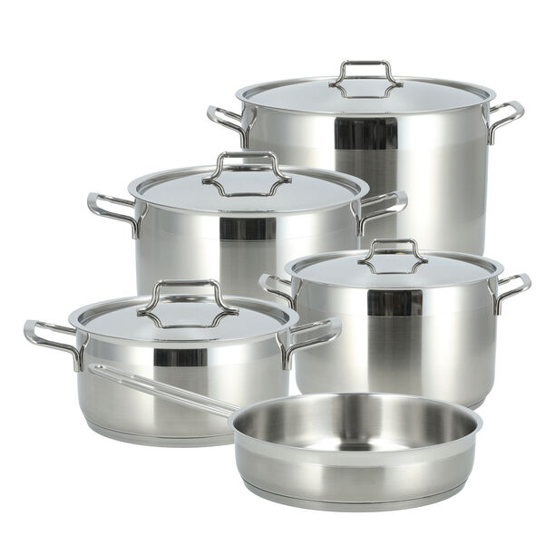 9 Piece Cookware Set With Stainless Steel Lid image number 0