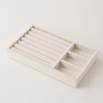 Homez beige velvet jewelry organizer 4 divisions 21*12.5*2.6cm image number 2