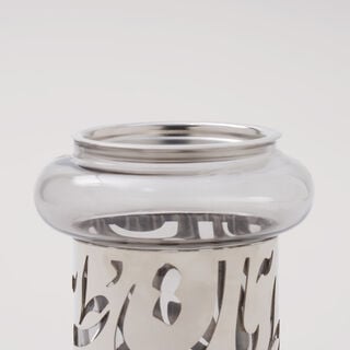 Marjan Collection Homez Candle Holder Glass, silver, 12*12*12.5 cm