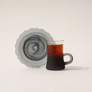 Dallaty tea set 12 pcs frosted glass grey