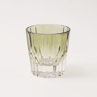 La Mesa 4pcs embossed glass juice tumbler set, ombre amber 8.7*8.5*8.5cm
