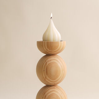 Homez wooden resin candle holder 13.5*13.5*36.5 cm