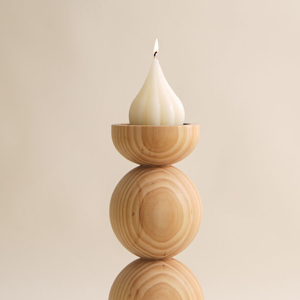Homez wooden resin candle holder 13.5*13.5*36.5 cm image number 2