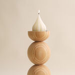 Homez wooden resin candle holder 13.5*13.5*36.5 cm image number 2