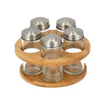 5 Bottles Bamboo Spice Stand image number 0