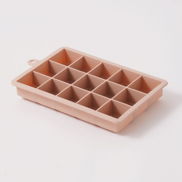 Alberto silicone ice cube mold 15 cubes with cover 19.7*12.7*3cm, brown image number 1