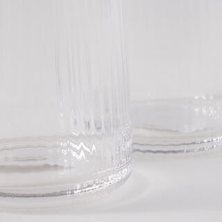La Mesa 4 Pcs Ribbed Highball Glass Set, Clear 8*8*14.2 Cm