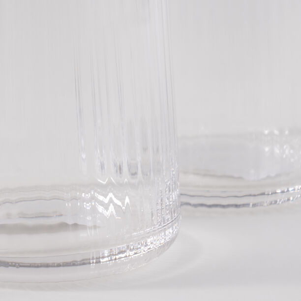 La Mesa 4 Pcs Ribbed Highball Glass Set, Clear 8*8*14.2 Cm image number 4