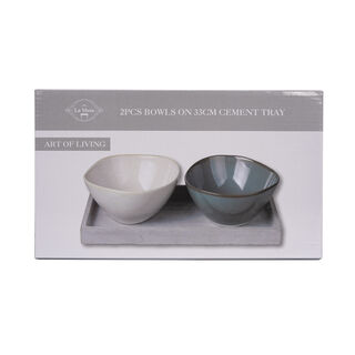 La Mesa multicolor durable porcelain serving bowl set 2 PCS
