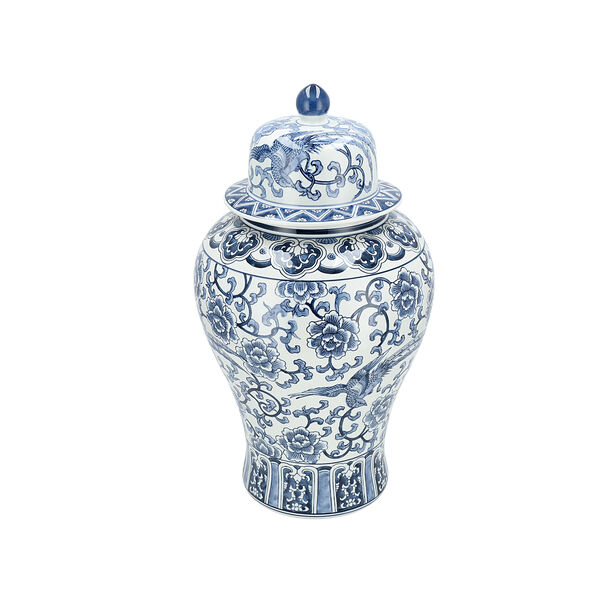 Deco Jar Blue And White 29 *29 *52 cm image number 3