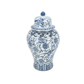Deco Jar Blue And White 29 *29 *52 cm