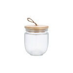 GLASS STORAGE JAR with wooden image number 0