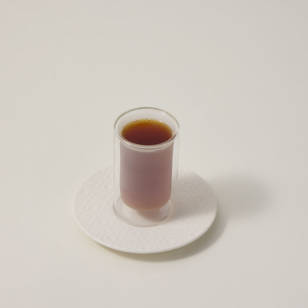 Dallaty white porcelain and glass Tea and coffee cups set 18 pcs image number 2