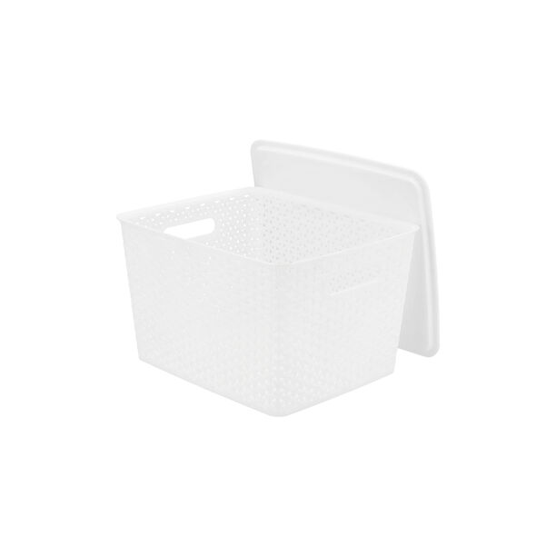 WHITE RATTAN STORAGE BOX STACKABLE image number 2