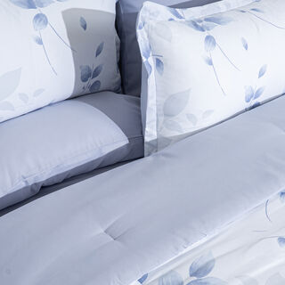 Cottage 6pc pretty leaves lavender queen size comforter set 240*200cm