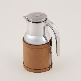 دلتي دلة ستانلس ستيل بلمسة جلد، بني 1 لتر