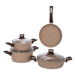 Alberto Granite Cookware Set 7 Pieces Brownstone image number 12