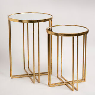 2 Pcs Nested Table Gold