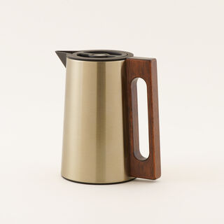 Dallaty Steel Thermos With Wood Handle 0.6 L Gold