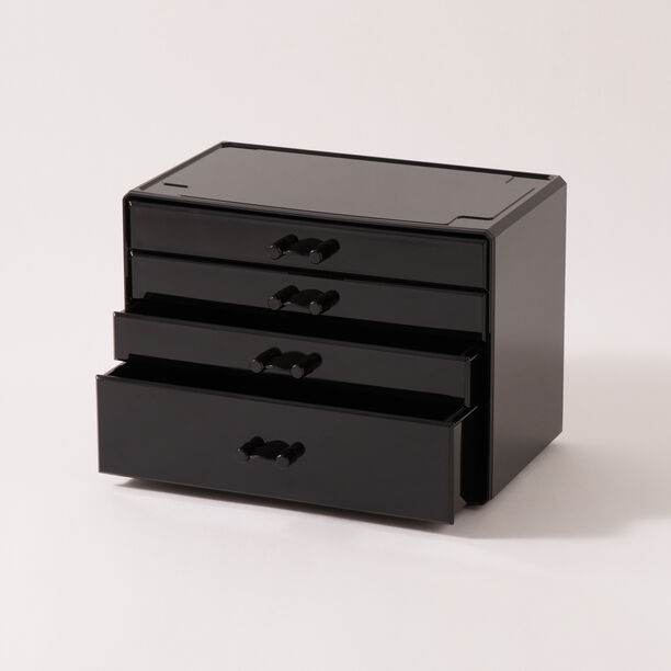 هومز منظم مستحضرات تجميل بلاستيك، أسود 23.6*15.3*17.1 سم image number 0