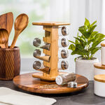 8 Bottles Bamboo Spice Stand image number 0