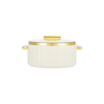 La Mesa matte off white & gold plastic food warmer 2L image number 0