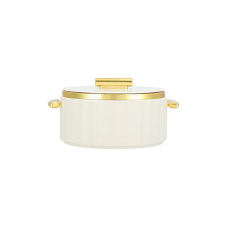 La Mesa Food Warmer 2L Matt White Body + Matt Gold