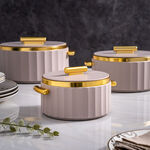 La Mesa matte lailac& gold plastic food warmer 1L image number 0