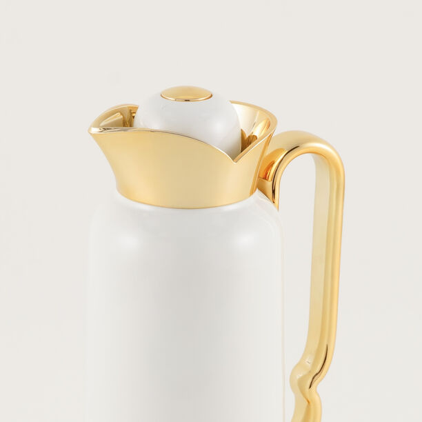 دلتي دلة ستانلس ستيل، أبيض مع ذهبي 1 لتر image number 2