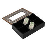 Tea Box 6 Sections Brown and Black image number 2