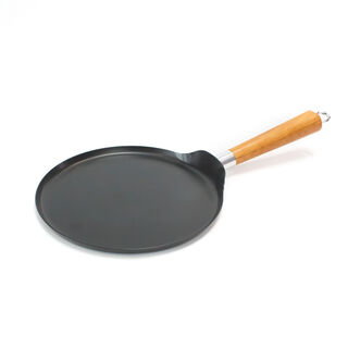 Alberto Non Stick Pancake Pan With Wood Handle Black