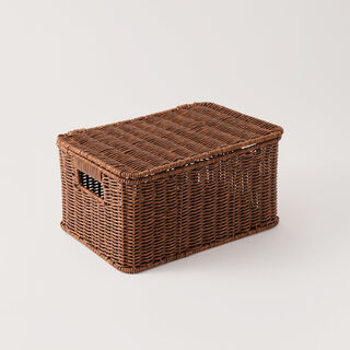 Homez synthetic plastic basket, brown 33*23*17cm