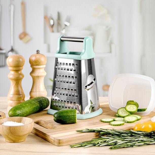 Alberto Stainless Steel Grater With 4 Sides L:20Cm Blue Color image number 0
