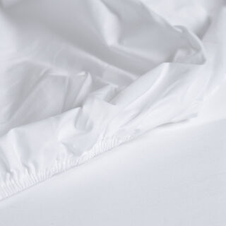 Cottage 200tc percale twin fitted sheet, white 90*200cm