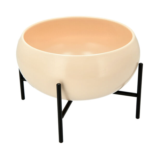 La Mesa 22Cm Salad Bowl Semi Mat Beige W/Black image number 1