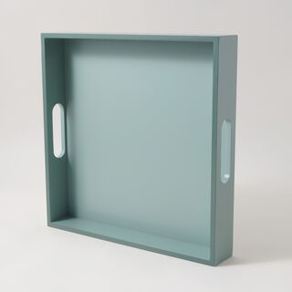 دلتي صينية خشب مربعة 35*35*6سم، أخضر