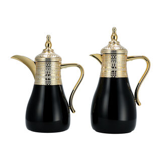 Dallaty gold and black steel flask 1L + 700ml 2 pcs