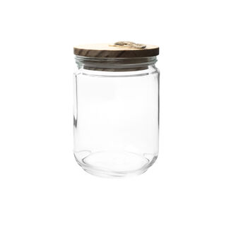 Alberto Glass Canister With Wooden Lid And Hemp Rope 1700Ml