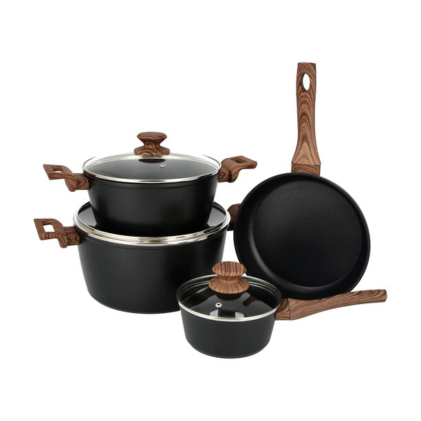 7Pcs Forged Aluminum Cookware Set With Silicone Handles image number 2