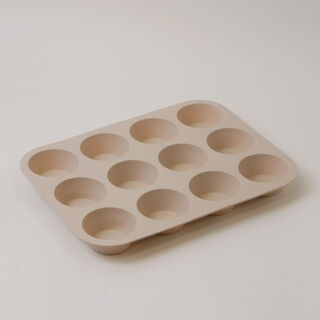 Alberto silicone muffin cake mould, 12 cups 32.5*24.8*3cm, cream