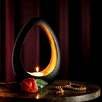 Iron T Light Holder Matt Black Gold Finish image number 0