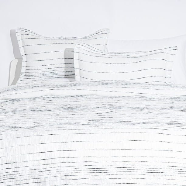 Cottage 6pcs stripes white queen comforter set, 200*240cm image number 1