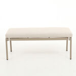 Homez 5 Piece Beige Steel Patio Dining Sofa Set With Bench image number 7