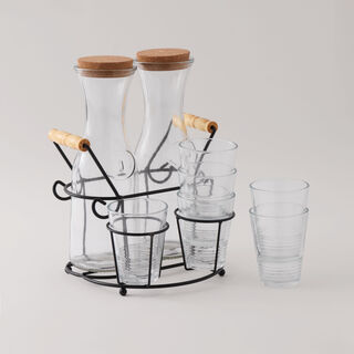 La Mesa glass 9pcs juice jar set 1000ml