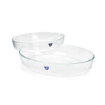2Pcs Oven Glass Roaster Set Oval Shape image number 1