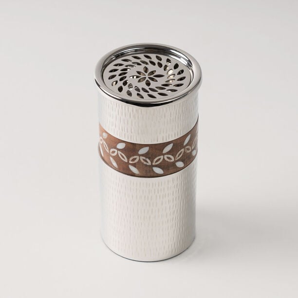 Pearl Collection Oud Burner, Silver, 8.5*8.5*16.5 cm image number 0