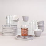 Dallaty grey glass and porcelain Tea and coffee cups set 18 pcs image number 5